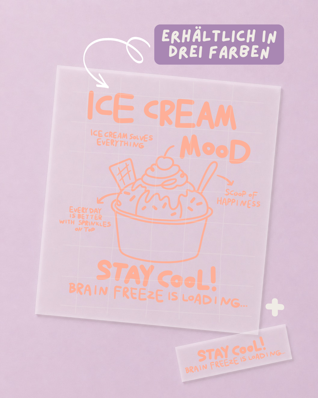 Bügelbild Eis - Ice Cream Mood - Sommer - Iron On
