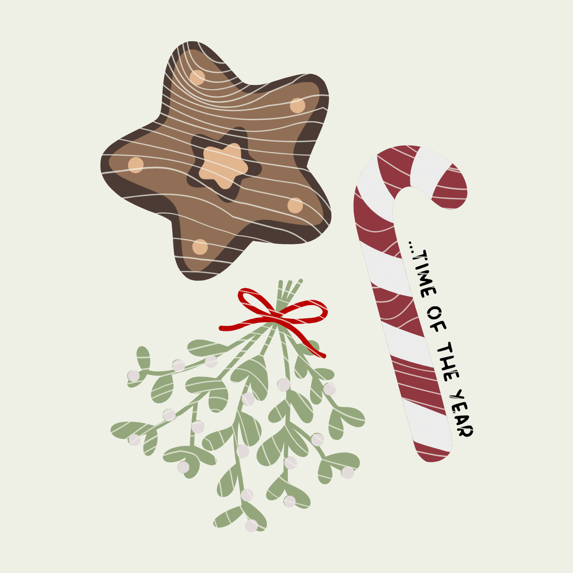 Plotterdatei Weihnachten - X-Mas, Mistelzweig, Geschenk, Zuckerstange | PNG DXF PDF SVG