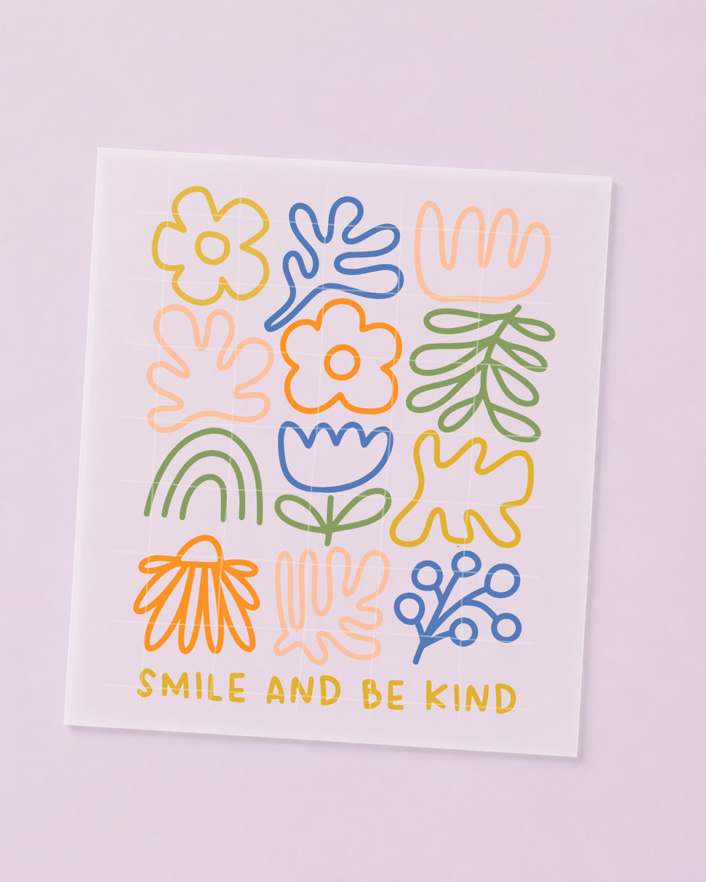 Bügelbild Blumen - Smile and be Kind - Iron On