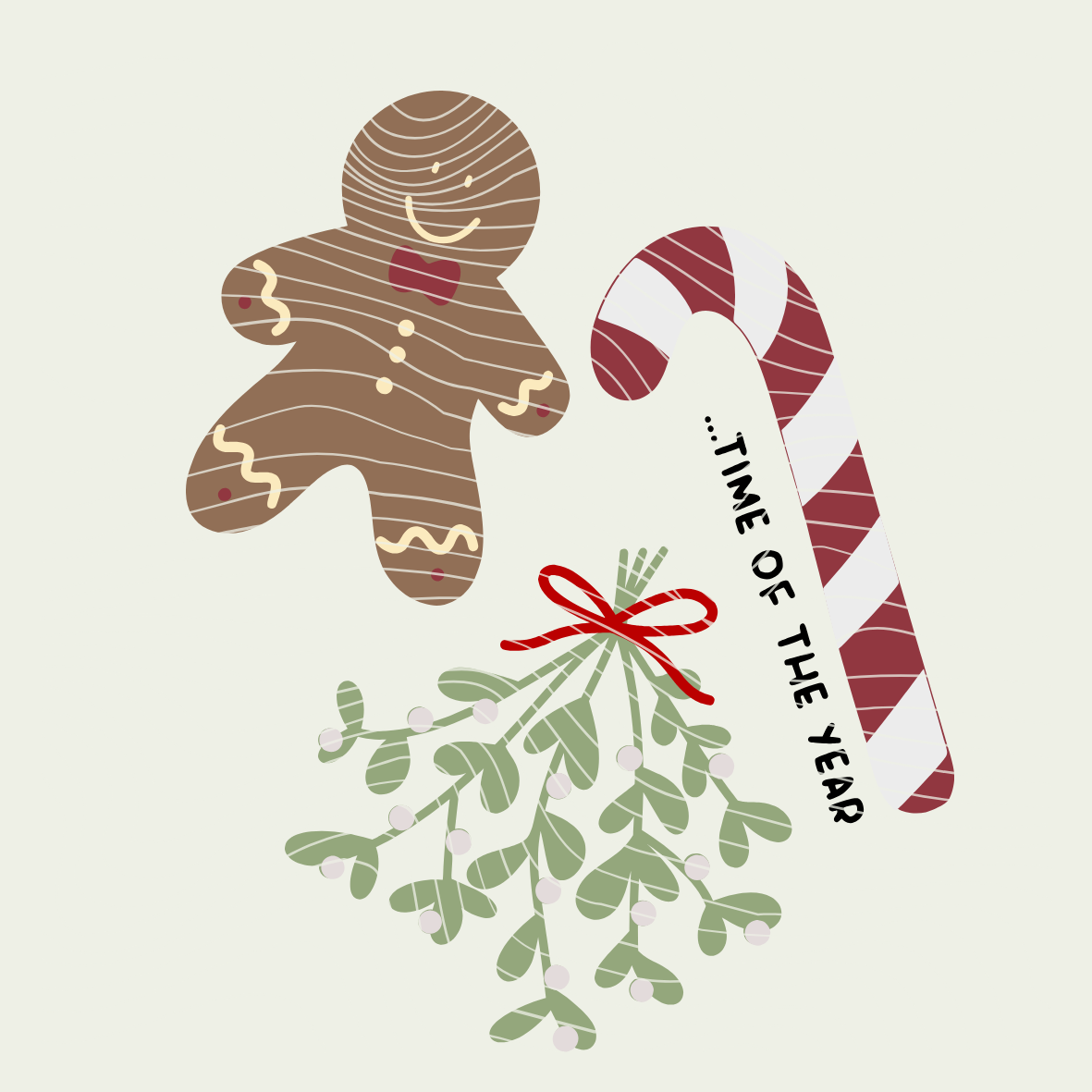 Plotterdatei Weihnachten - X-Mas, Mistelzweig, Geschenk, Zuckerstange | PNG DXF PDF SVG
