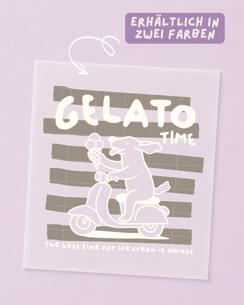 Bügelbild Eis - Gelato Time - Hund, Eis, Sommer - Iron On