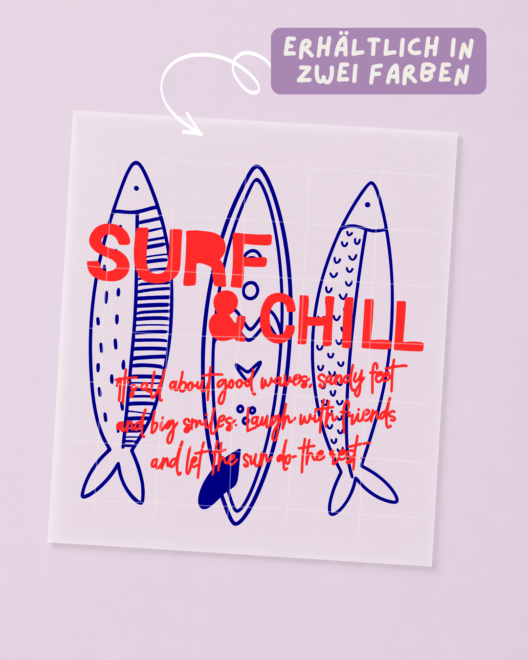 Bügelbild Maritim - Surf & Chill - Iron On