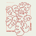 Plotterdatei Monstera - Botanical Line Art Design - PNG DXF PDF SVG