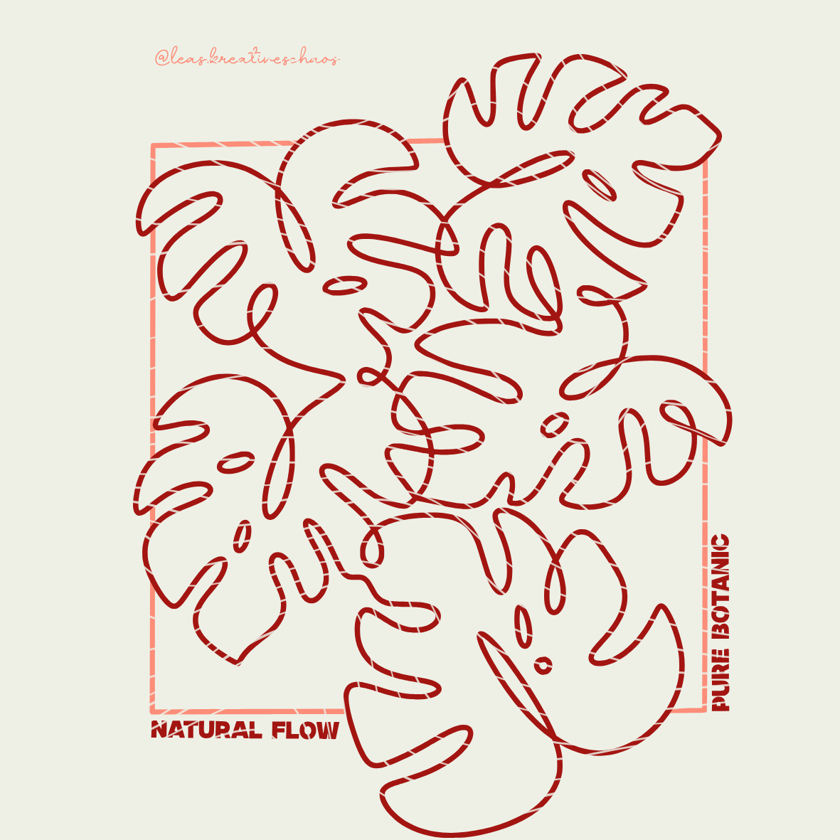 Plotterdatei Monstera - Botanical Line Art Design - PNG DXF PDF SVG