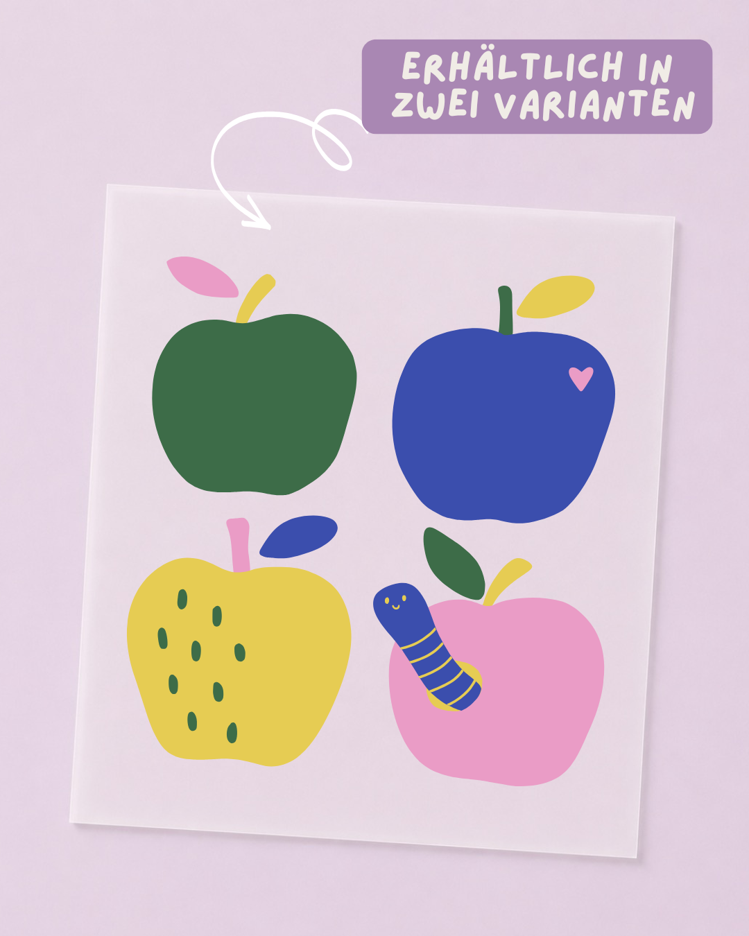 Bügelbild Apfel Wurm | DTF Transfer zum Aufbügeln