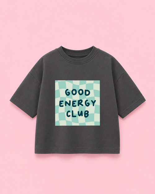 Bügelbild "Good Energy" – Retro Statement für Kinder & Erwachsene