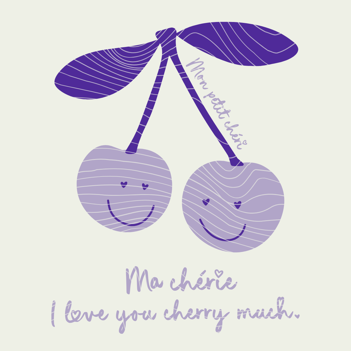 Plotterdatei Kirsche- CHERRY LOVE, Ma chérie - PNG DXF PDF SVG
