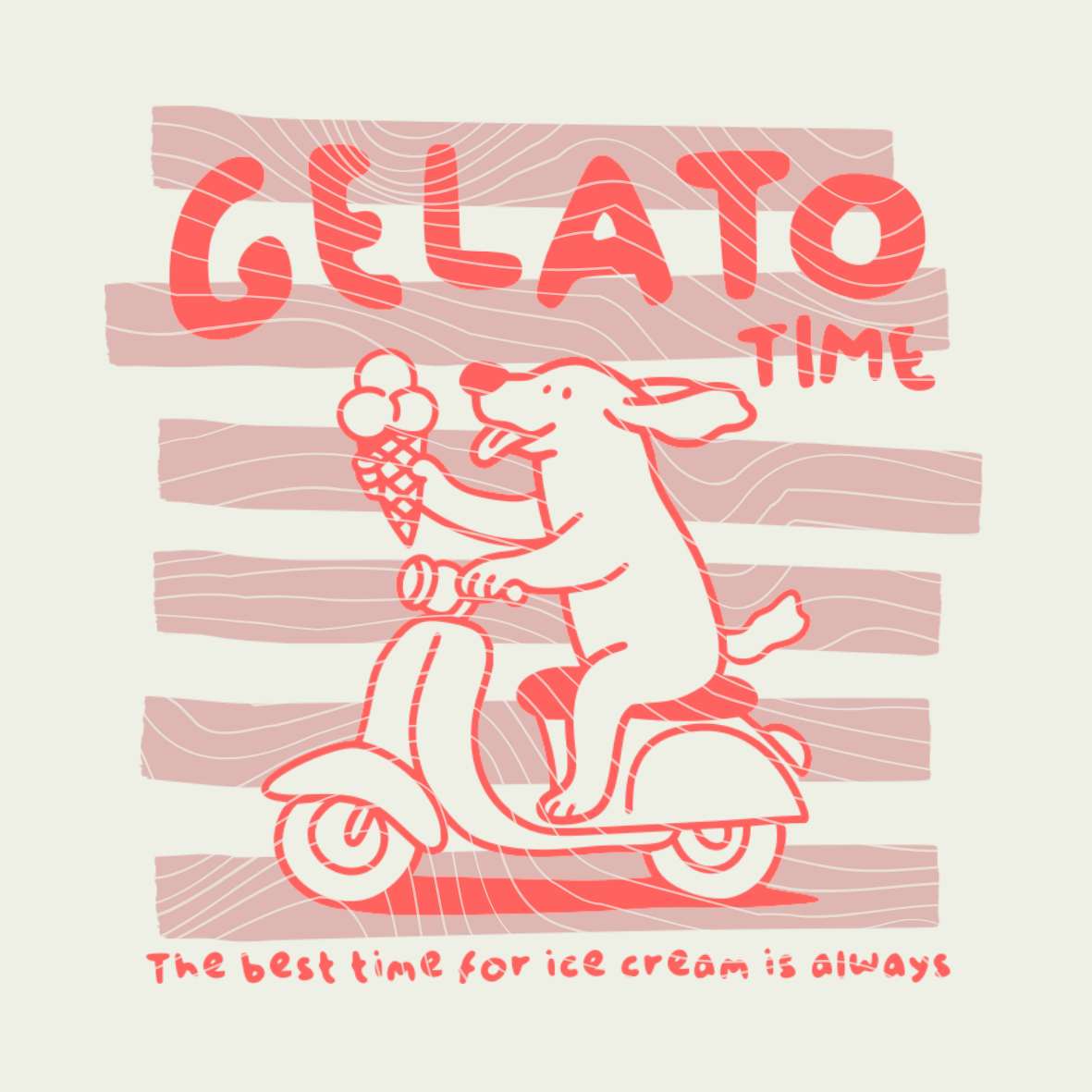Plotterdatei Eis, Hund, Sommer - Gelato Time - PNG DXF PDF SVG