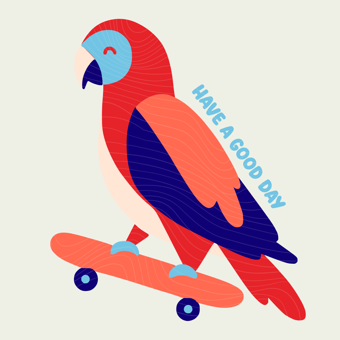 0 € Datei - Plotterdatei Papagei - Skateboard - PNG DXF PDF SVG