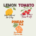 Plotterdatei Bundle Tomate, Anana, Lemon - Obst und Gemüse - PNG DXF PDF SVG