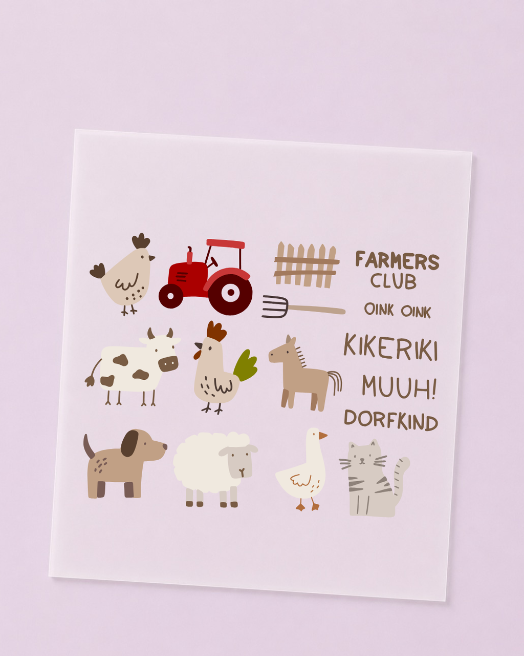 Bügelbild Dorfkind - Traktor, Tiere, Bauernhof Iron On