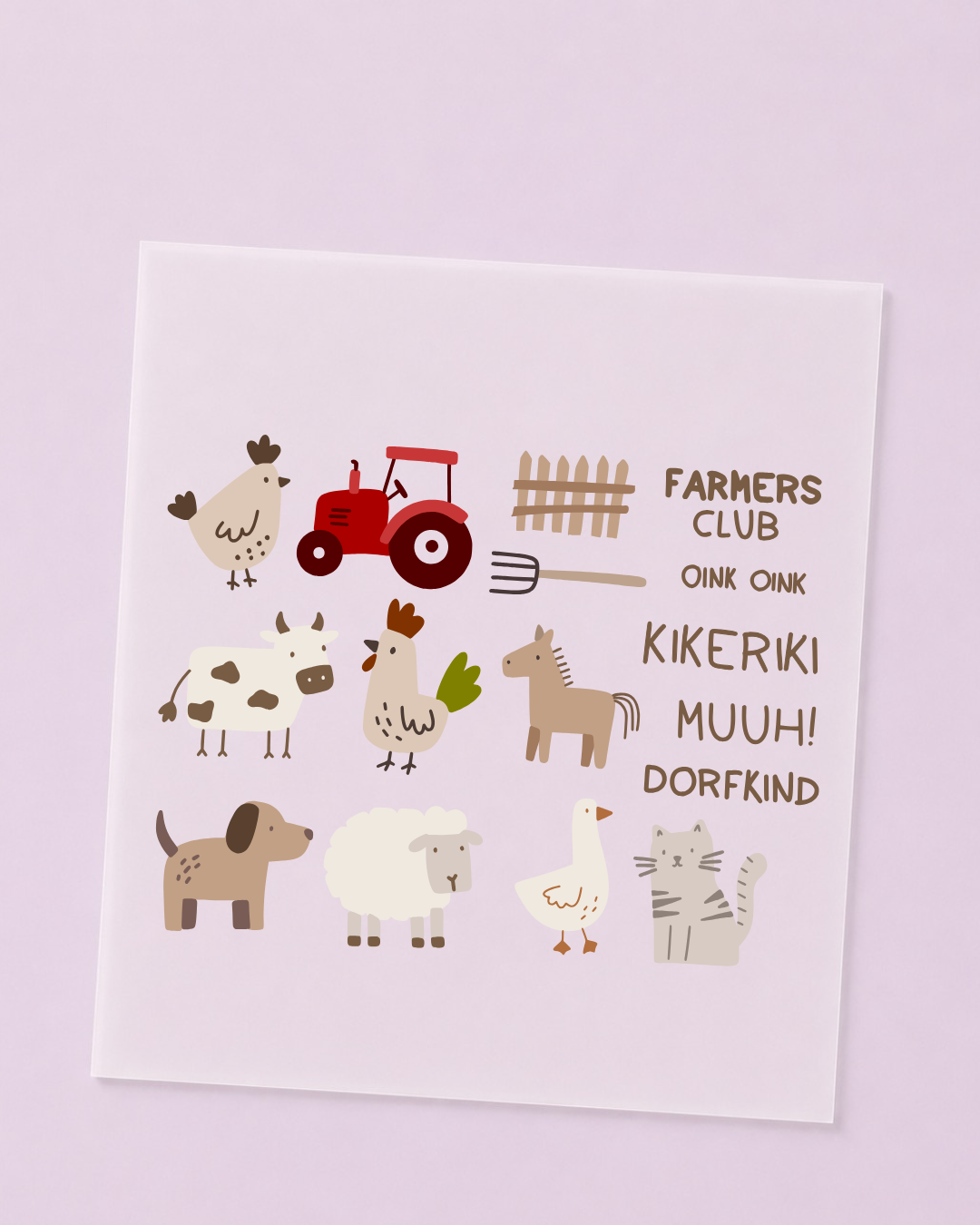 Bügelbild Dorfkind - Traktor, Tiere, Bauernhof Iron On