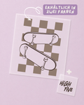 Bügelbild Skateboard - Retro Skate, High Five - Iron On
