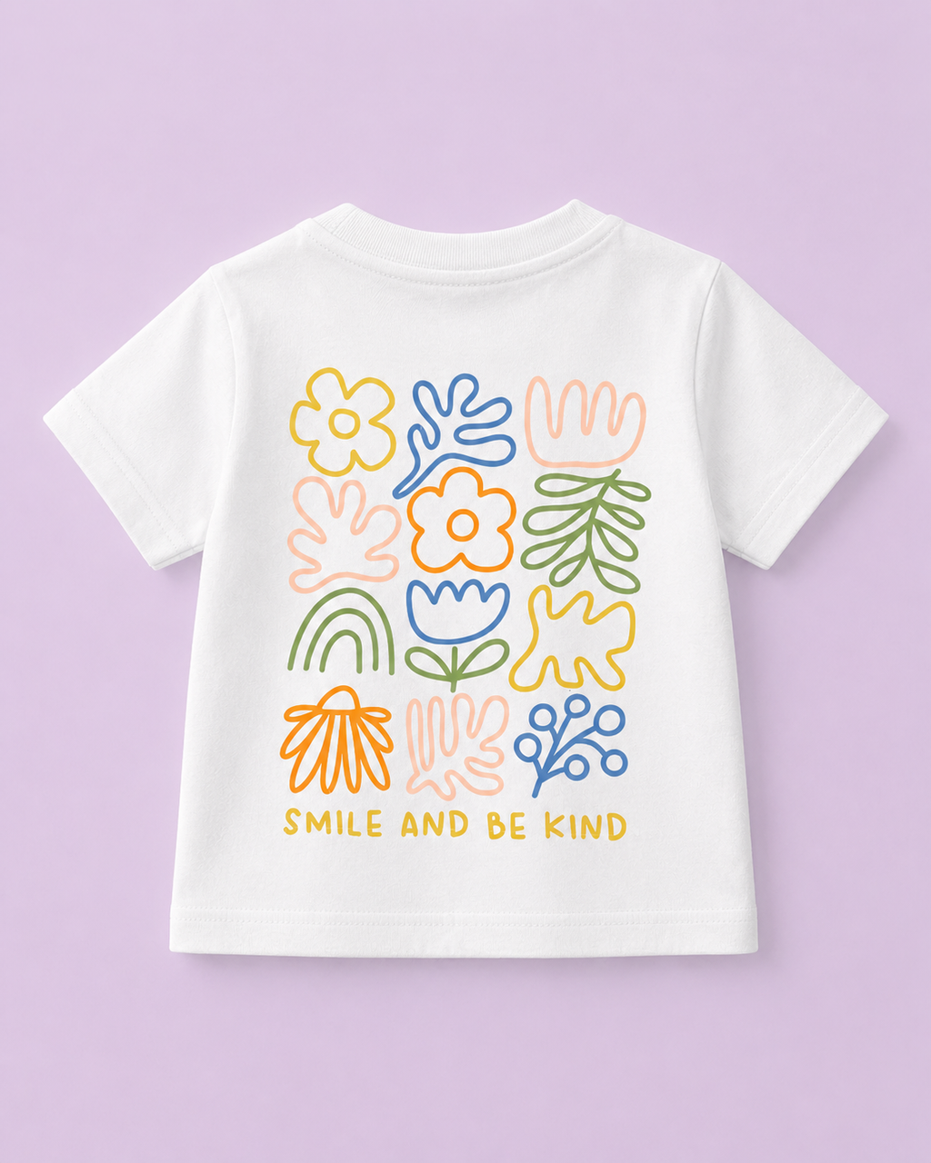 Bügelbild Blumen - Smile and be Kind - Iron On