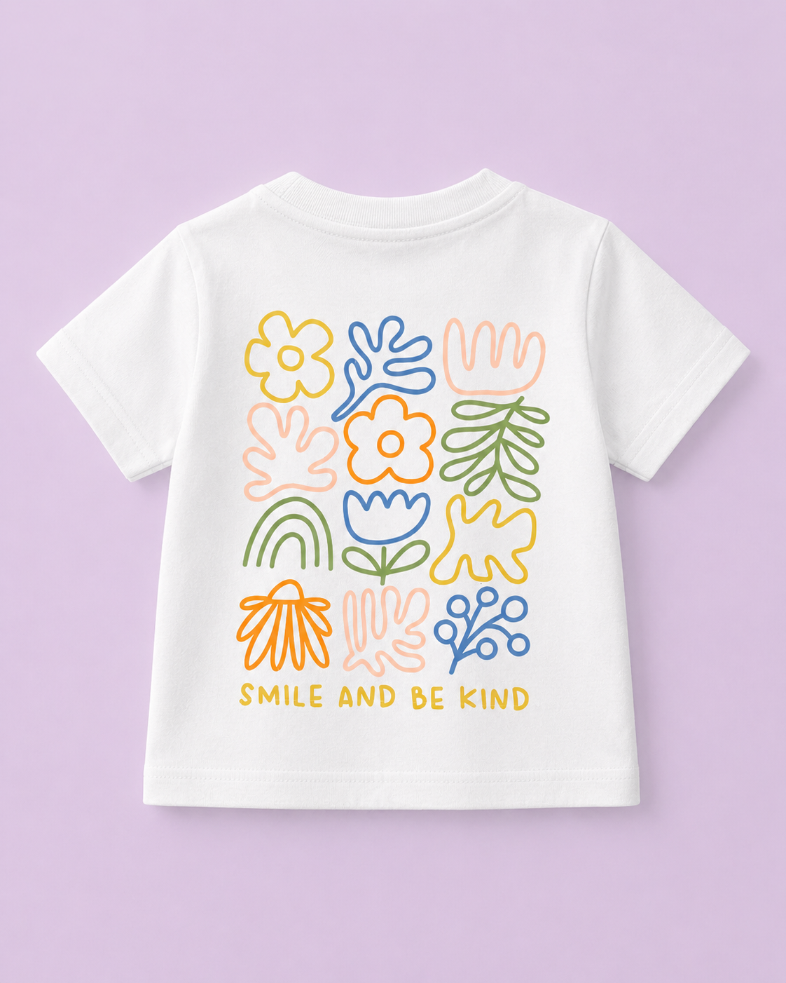 Bügelbild Blumen - Smile and be Kind - Iron On