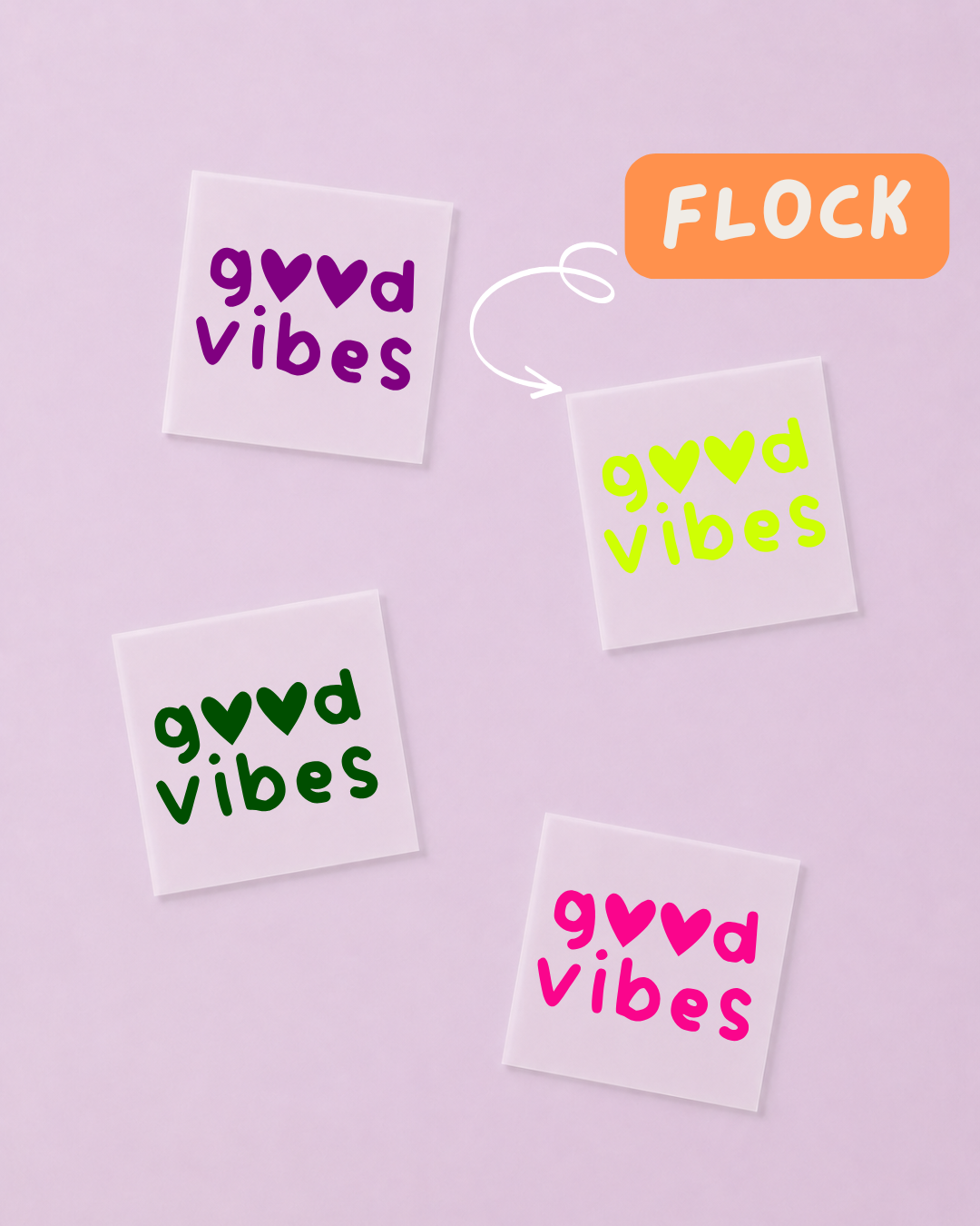 FLOCK Patch - MINI Good Vibes - FLOCK Iron On