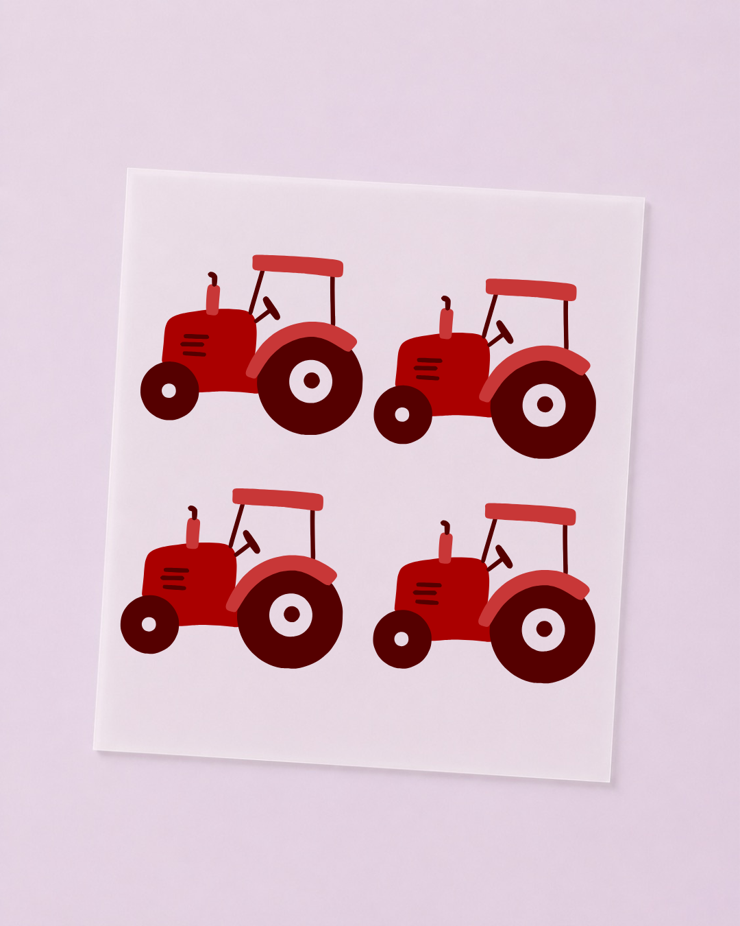 Bügelbild Traktor Set - 4 Stück - Mini I DTF Transfer zum Aufbügeln