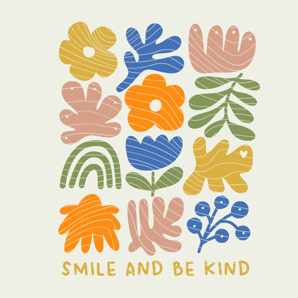 Plotterdatei Blumen - Smile and be kind - PNG DXF PDF SVG