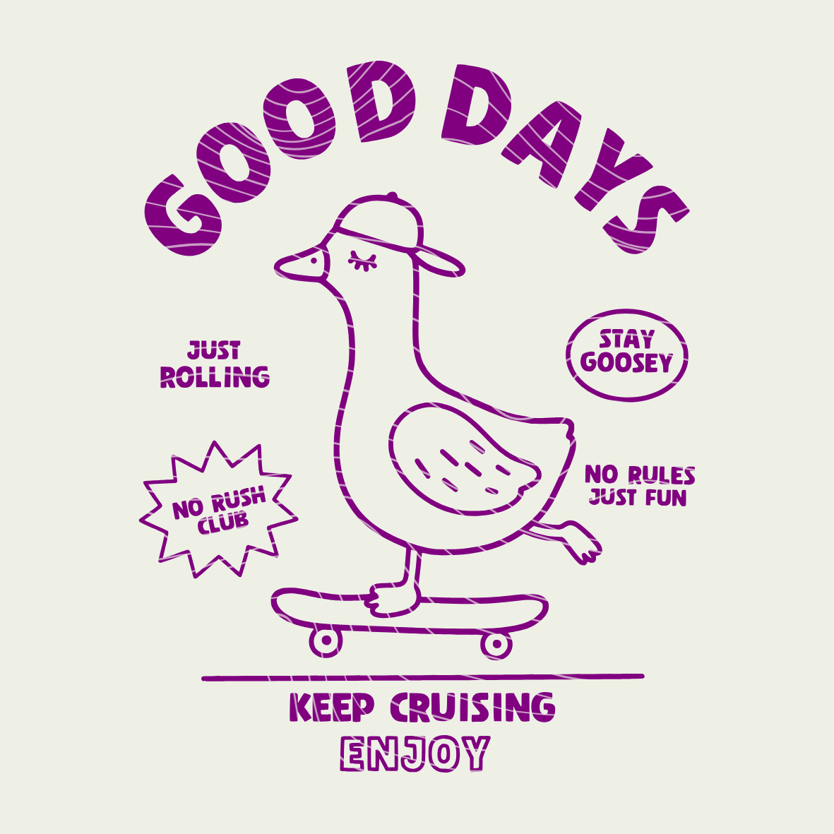 Plotterdatei Gans - Good Days Goose - PNG DXF PDF SVG