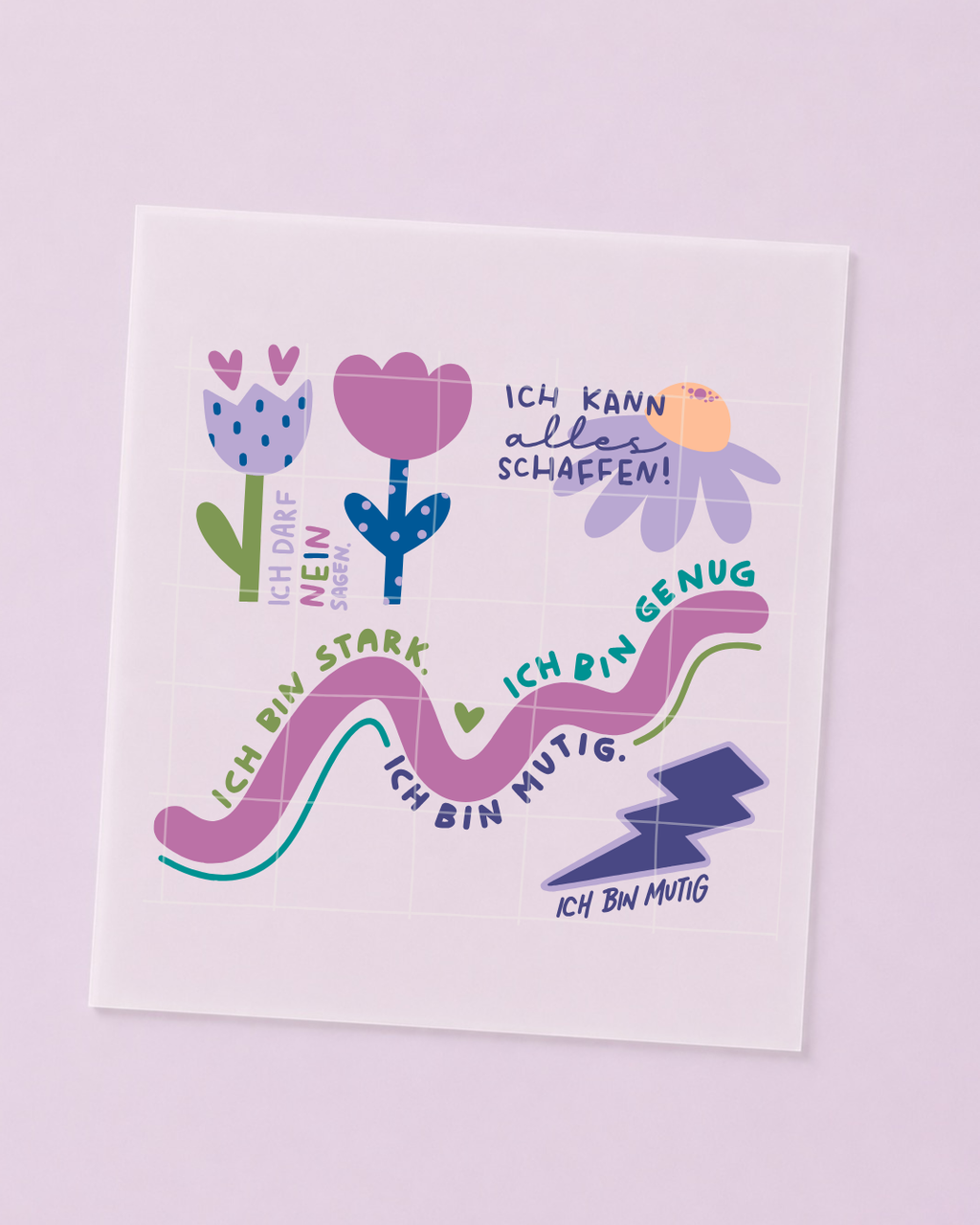 Bügelbild Affirmation - Kleine Mutmacher - Iron On